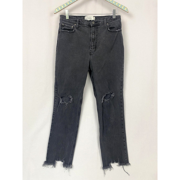 Abercrombie & Fitch Denim - Abercrombie & Fitch Ankle Straight Ultra High Rise Jeans Womens 8/29 Black 28x26